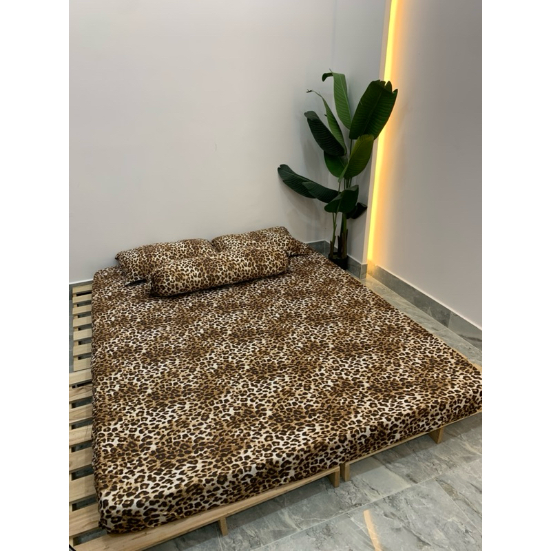 Bộ drap thun hàn quốc mẫu da beo