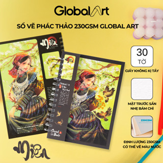 Sổ Vẽ Sketchbook Miên Global Art A4 A5 Sổ Phác Thảo 230gsm 30 Tờ Giấy Sần Không Kị Tẩy Vẽ Chuyên Nghiệp