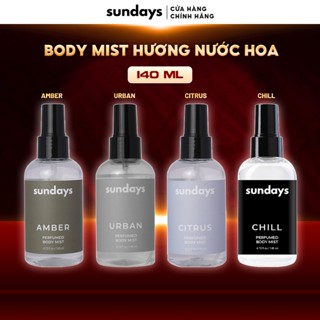 Body mist Body miss Nam Xịt Thơm Toàn Thân Sundays Lưu Hương 4 Giờ - Xịt Thơm Nước Hoa Khử Mùi Nam