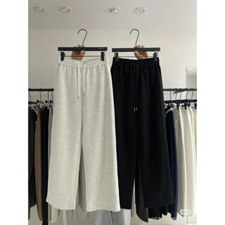 Quần nỉ nam ống rộng 2 SỌC GÂN vải da cá thoáng mát dễ mặc thoải mái form ống suông nam nữ màu đen và xám