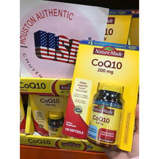    ĐỦ BILL STORE + AIR  Viên Uống Bổ Tim Mạch ngừa Đột Quỵ CoQ10 200mg Nature Made hộp 140 viên _ Live mua hàng tại Mỹ 