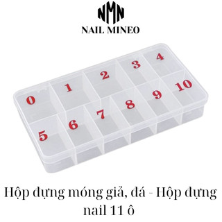  Hộp đựng móng giả đá - Hộp đựng nail 11 ô   phụ kiện làm nail   