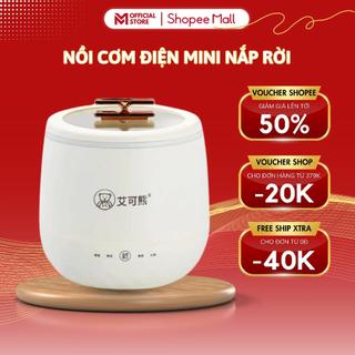 Nồi Cơm Điện Mini Nắp Rời MELLI Dung Tích 1.8L, Nồi Điện Đa Năng Công Suất 400W 4 Chế Độ Tiện Lợi