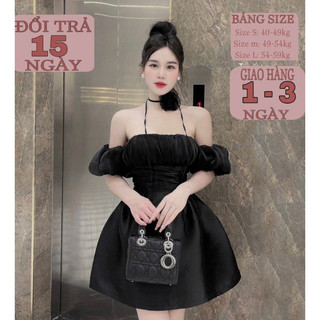 (100% anh Ảnh shop chụp) Váy/Đầm Taffta phối tơ kèm choker  Yumi Rosse (Sỉ = Lẻ)