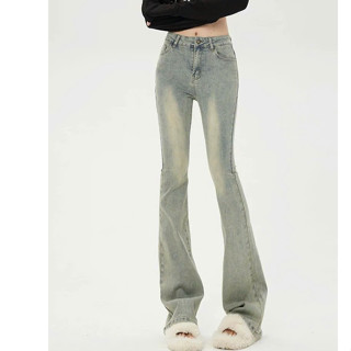 Quần Jeans Nữ Ống Loe , Quần Bò Nữ Ống Loe Màu Xanh Bạc Girl Phố TL15