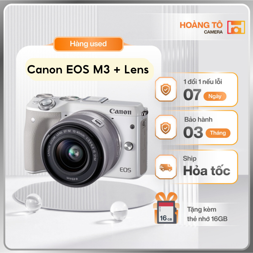 Máy ảnh Canon M3 + 15-45mm | Cũ khá đẹp