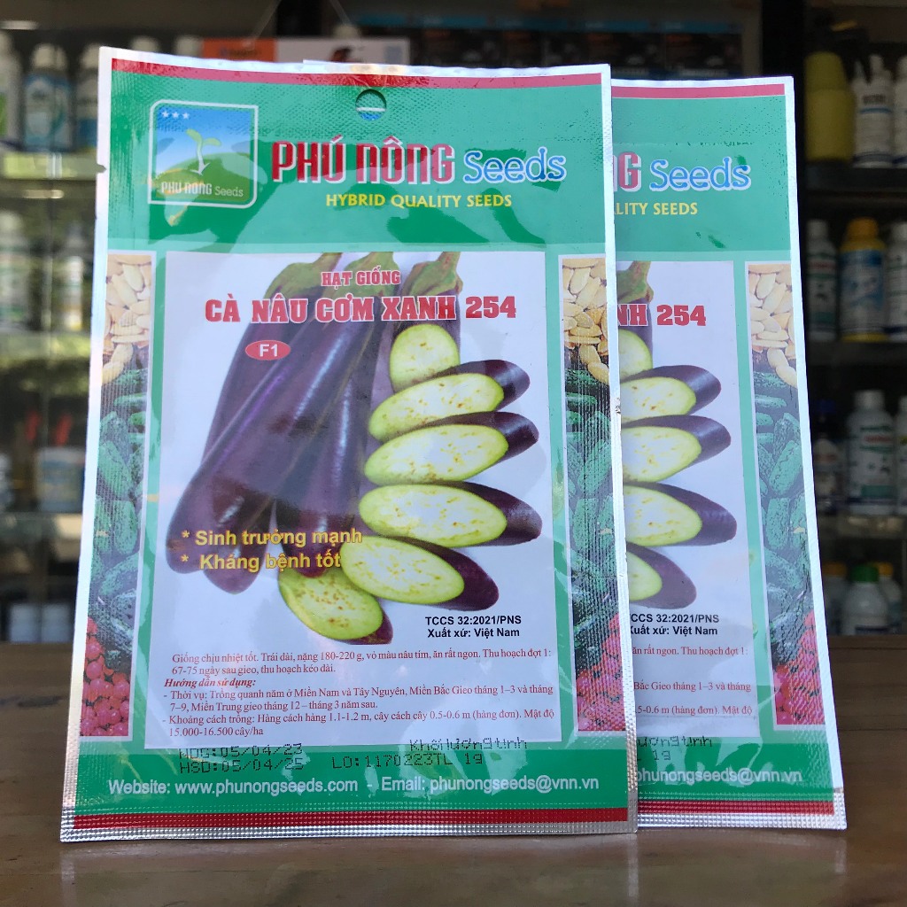 Hạt giống cà nâu cơm xanh 1g