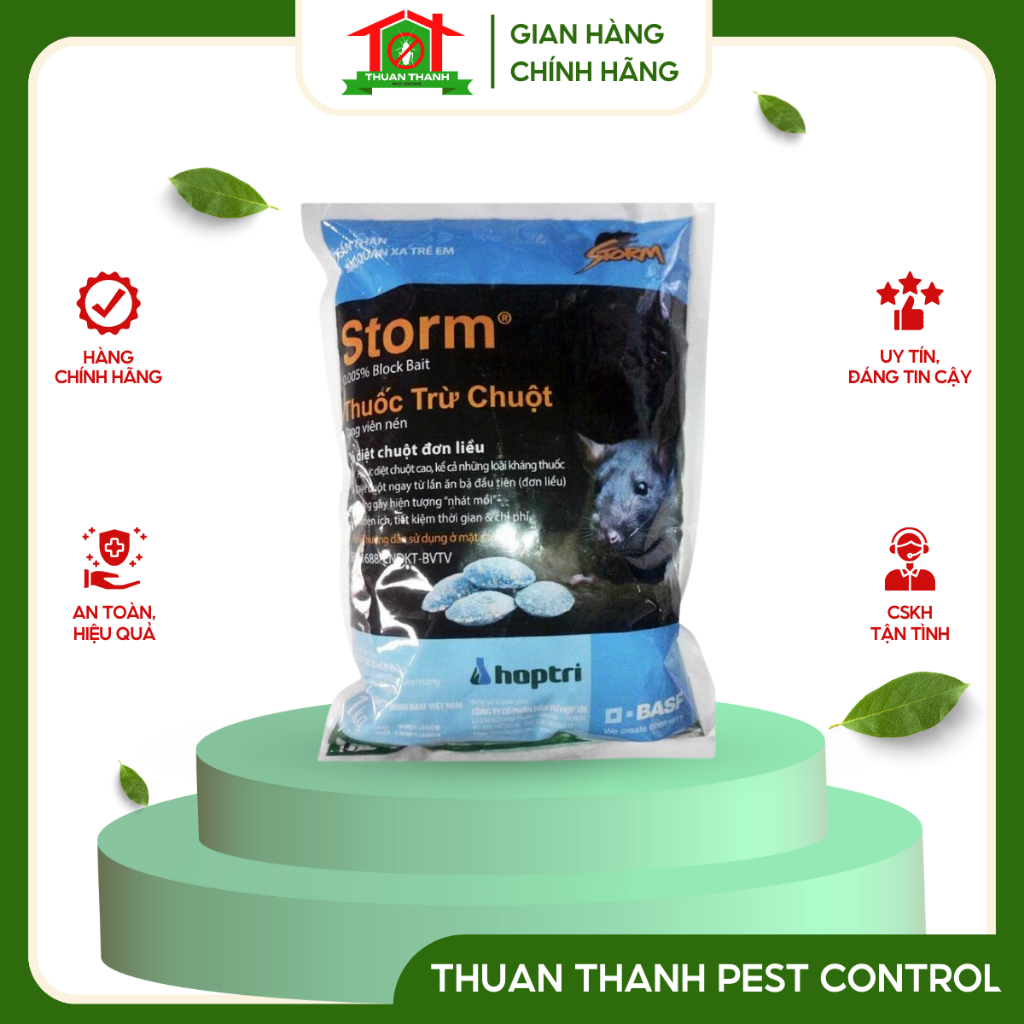 Viên Diệt Chuột Storm Thế Hệ Mới Gói 1KG Viên An Toàn Cho Người Và Vật Nuôi, Hiệu Quả Cao