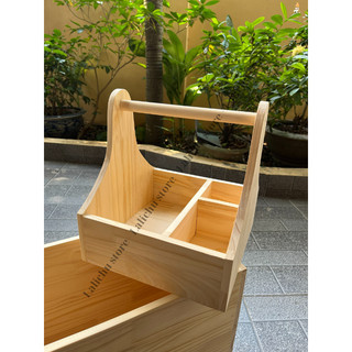 Khay Gỗ Có Tay Cầm Đa Năng Khay Đựng Đồ Trang Điểm Mỹ Phẩm Văn Phòng Phẩm