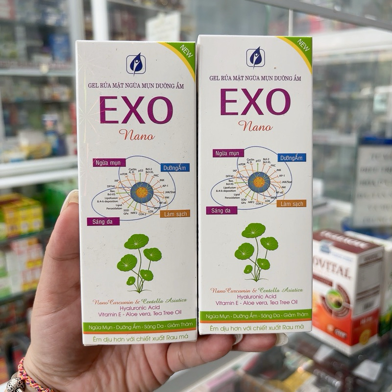 Gel rửa mặt  NGỪA MỤN , DƯỠNG ẨM EXO NANO 60gr