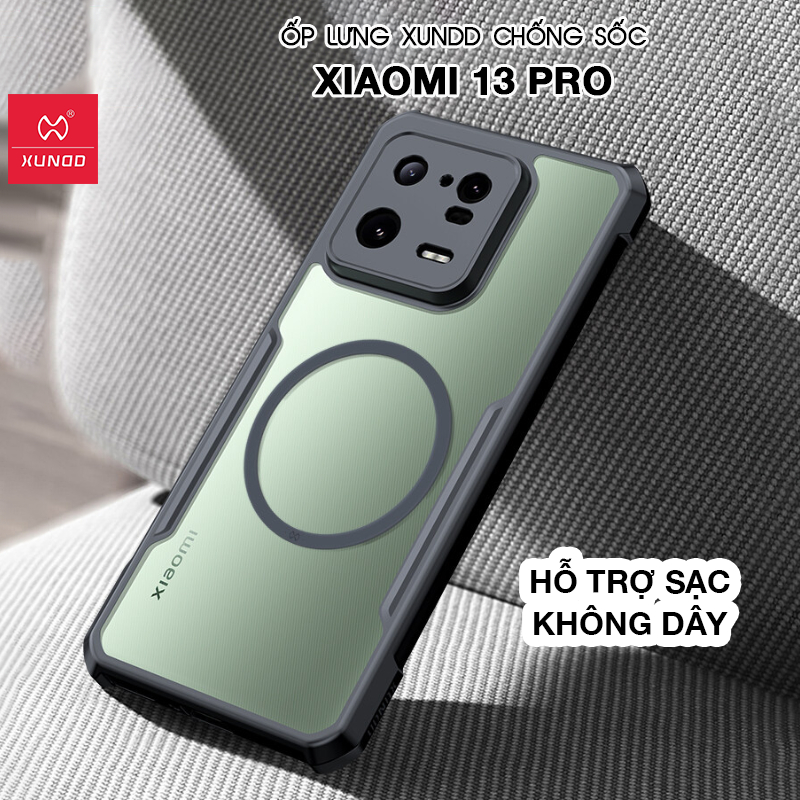 Ốp lưng XUNDD Xiaomi 13 Pro - Hỗ trợ sạc không dây, Viền TPU, Chống sốc (BEETLE MAGNETIC)