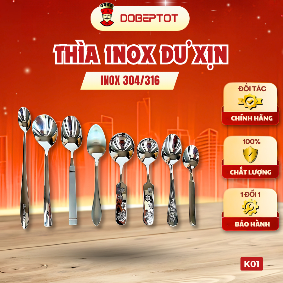 [K01] Thìa inox dư xịn