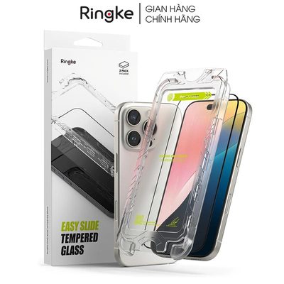 [Combo 2] Dán cường lực iPhone 16 Pro Max/16 Pro/16 Plus/16 RINGKE Easy Slide Tempered Glass