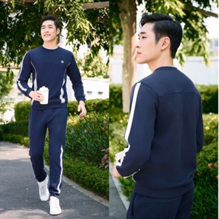 LAROMA Bộ Quần Áo Nỉ Thu Đông Cổ Chui Cho Nam | Sọc Đơn - Giữ Ấm - Vải Thơm - Kháng Khuẩn - Mềm Mại - Co Dãn