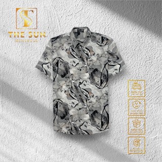 Áo Sơ Mi Lụa Họa Tiết Bồ Công Anh - Cuban Shirt TS52 - Size 50-100kg - Vải Lụa Thoáng Mát, Chống Nhăn, Chống Nhàu Tốt