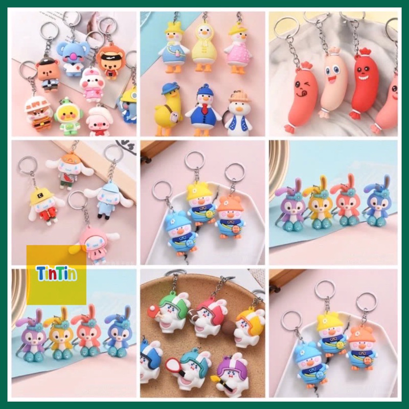 Móc khoá, phụ kiện trang trí cute, Móc Khóa Thời Trang Hoạt Hình Dễ Thương Đeo Balo Xe Máy Tiện Lợi