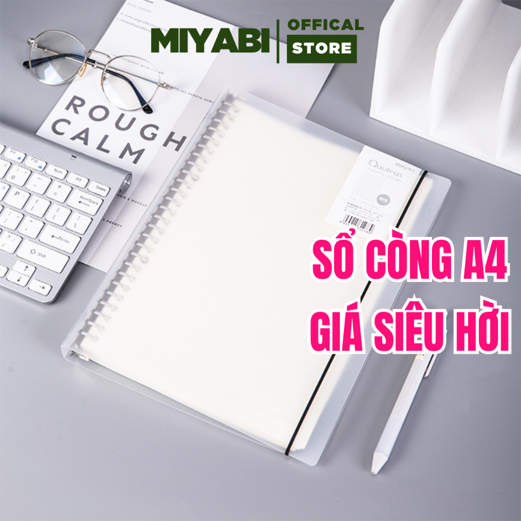 Sổ còng sắt binder a4 30 lỗ 90 trang văn phòng phẩm học sinh - sổ còng giá rẻ - MIYABI STORE