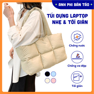  Túi Tote Vải Phao Đựng Laptop Đệm Chống Sốc Phong Cách Hàn Quốc 