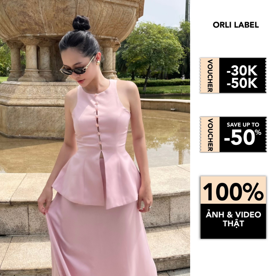 Orli Label - Myla shirt - Áo lụa đính Charm