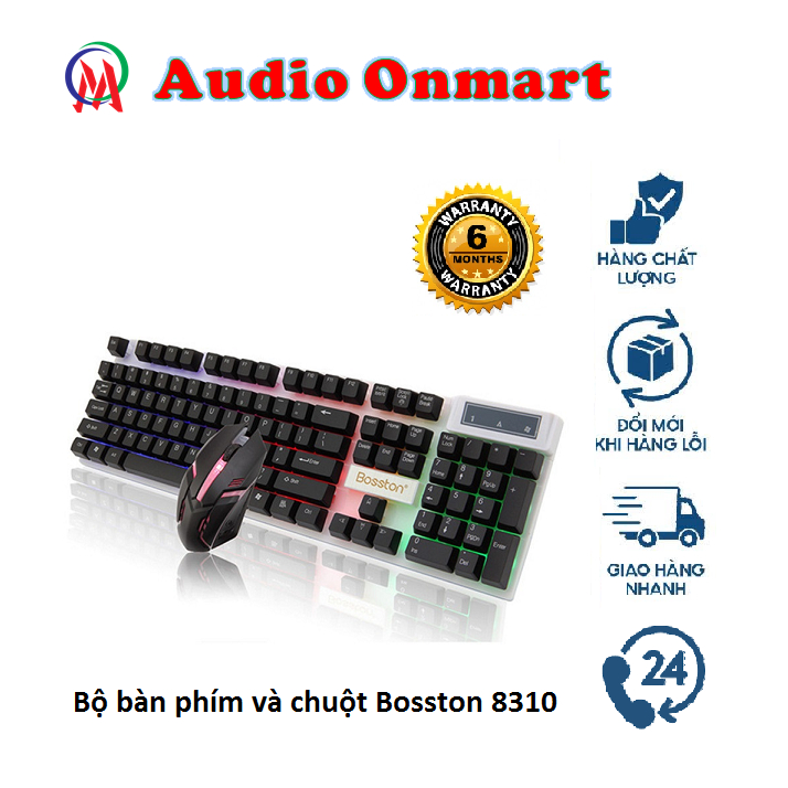 Bộ bàn phím chuột Bosston 8310 có Led nền siêu đẹp chuyên game có dây