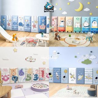 Miếng Xốp Dán Tường Chống Va Đập Cho Bé, Tấm Lót Dán Tường 3D Hình Hoạt Hình Ngộ Nghĩnh Set 6 Tấm