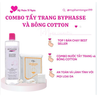 [ Hàng Chính Hãng ] Combo nước tẩy trang Byphasse và Bông tẩy trang Pads 222 miếng