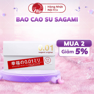 Bao cao su Sagami 0.01 bôi trơn ôm sát hộp 2 - 4 cái bao chính hãng - Nepbeauty