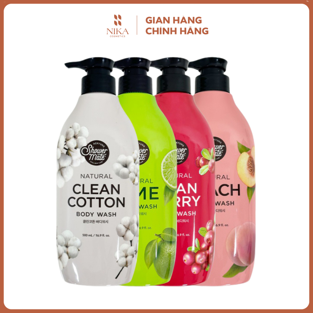Sữa Tắm Dưỡng Ẩm Làm Mềm Da Hàn Quốc Aekyung Shower Mate Body Wash 500ml