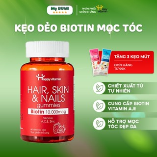   TẶNG KẸO VITAMIN  Kẹo dẻo đẹp da tóc móng kẹo biotin mọc tóc giúp bổ sung biotin gummies hằng ngày lọ 60 viên 