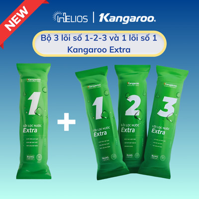 Combo 4 lõi lọc nước Kangaroo ( Bộ lọc thô số 1,2,3 + lõi số 1) cho máy lọc nước KANGAROO