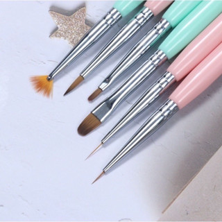 Set cọ Dingxi nail 6 cây chính hãng - Bộ 6 cọ vẽ móng DX Nail cao cấp mềm, mướt ,Cọ vẽ trang trí hoa cúc , đắp gel