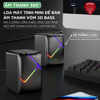 Loa Vi Tính Mini Để Bàn Ziyou Dark Alien S-511 Âm Thanh Super Bass Cực Hay Led Nháy RGB Gaming