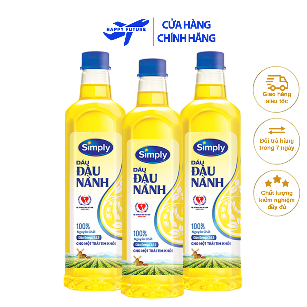 [Combo 3 Chai] Dầu Đậu Nành Simply 1L