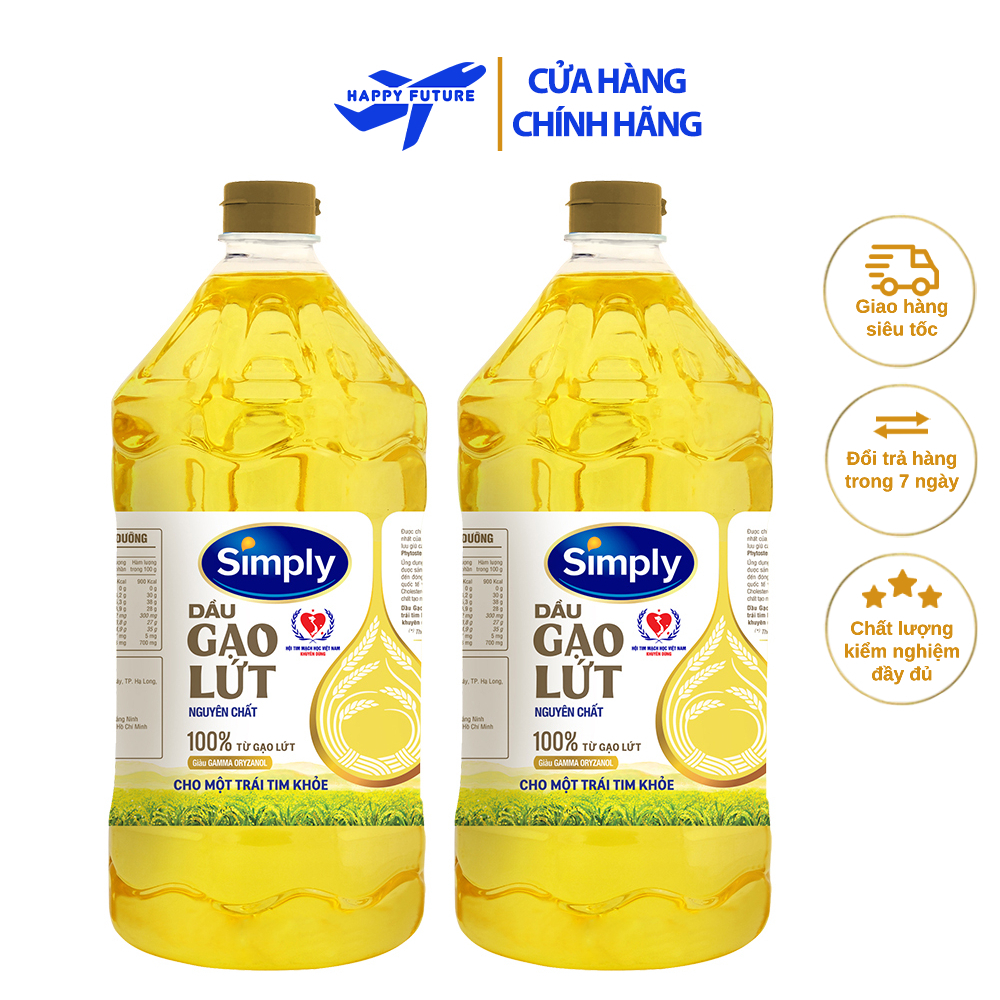 [Combo 2 Chai] Dầu Gạo Lứt Simply 2L