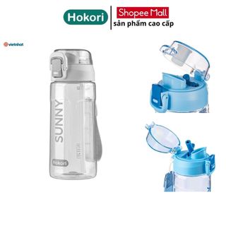 Bình Nước Sunny 630ml Hokori, Bình Nước Thể Thao Có Uống Hút, Có Quai Sách