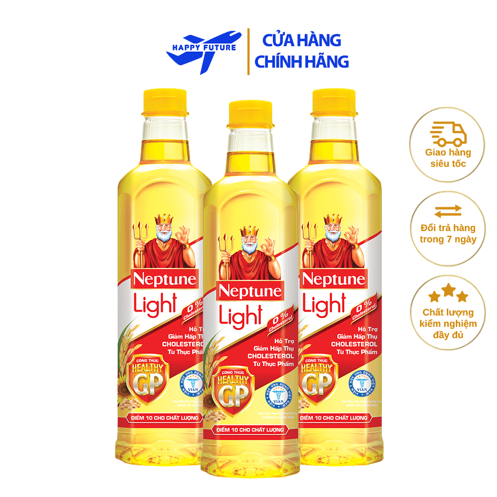 [Combo 3 Chai] Dầu ăn Neptune Light 1L