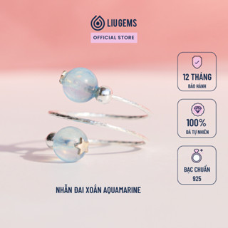  Nhẫn Bạc Cho Nữ 925 Đính Đá 2 Hạt Đai Xoắn Liugems Thanh Lịch Sang Trọng NB07 