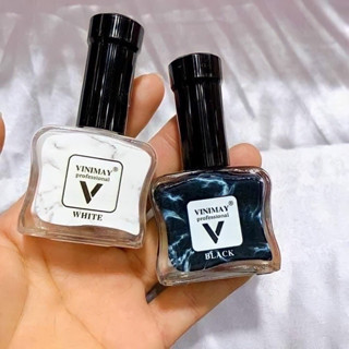 Cồn loang trắng - đen Vinimay trang trí làm móng,  vẽ vân đá, vẽ loang