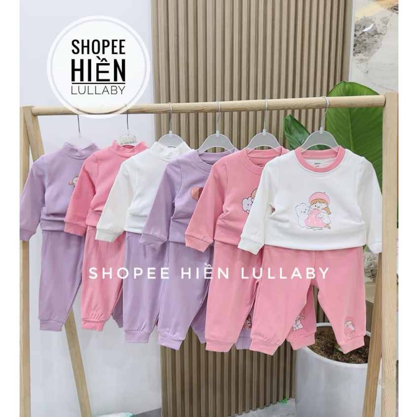 [Dokma/Chính Hãng] Bộ dài tay Dokma cổ 3cm chất cotton dày cho bé gái size 6m - 36m