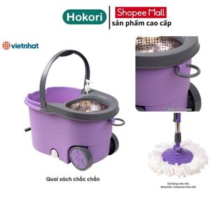 Bộ lau nhà Hokori, xoay 360* thông minh, Hàng Chính hãng Việt Nhật cao cấp