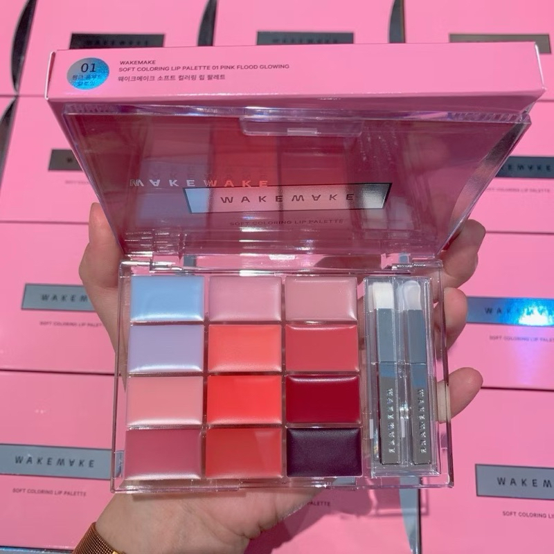 [CHÍNH HÃNG 100%] BẢNG SON WAKEMAKE SOFT COLORING LIP PALETTE #01 PINK FLOOD GLOWING