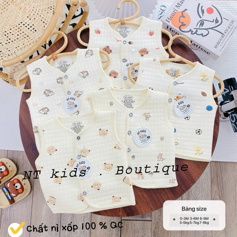 [ThiDoStrore] Áo ghile Cotton trần bông NT - Kids cho bé 0 - 9m
