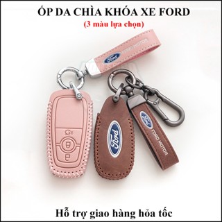 Ốp Da Khóa Xe Ford Ranger Wildtrak Everest Territory Ecosport Explorer Focus Fiesta Transit 3 màu