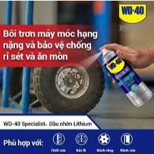 Chai Xịt Dầu Bôi Trơn WD40 White Lithium Tác Dụng Cao Chống Rỉ Sét Máy Móc Hạng Nặng Chính Hãng