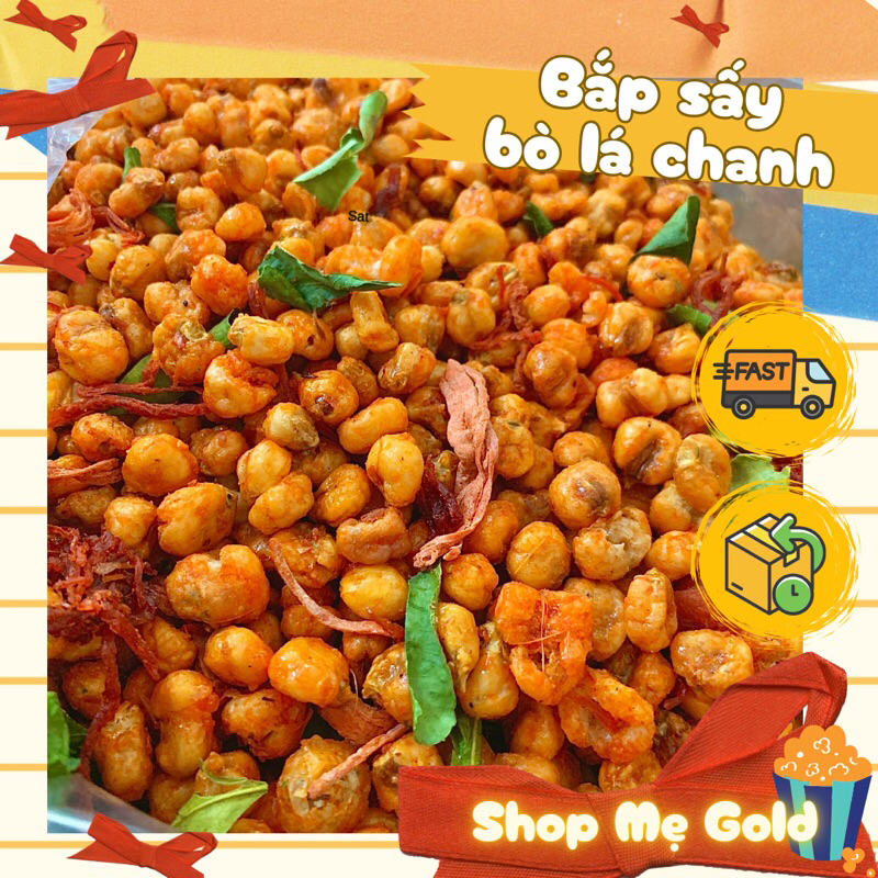 Bắp sấy khô bò lá chanh, ngô giòn xóc bò lá chanh (500g), đồ ăn vặt