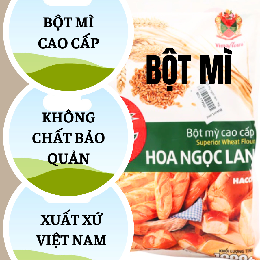 Bột mì cao cấp Hoa Ngọc Lan,bột mì làm bánh,bột mì hữu cơ,chính hãng,giá rẻ,500GR