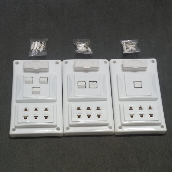 Bảng điện, taplo giả âm tường hàng cao cấp 1, 2, 3 công tắc