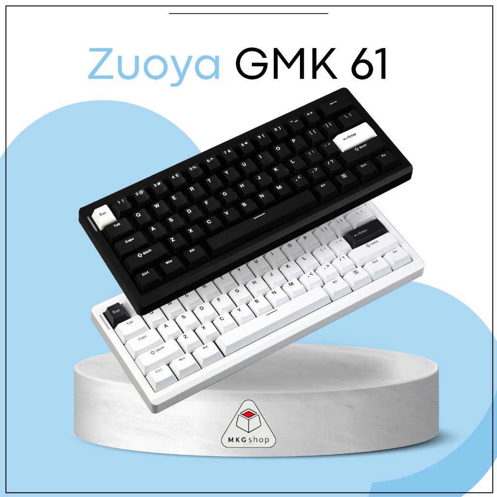 Bàn Phím Cơ GMK 61 – 3 Modes Kết Nối – Hot Swap Mạch Xuôi – RGB Gasket Mount – Plate PC