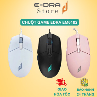 Chuột Gaming Edra EM6102 Đen / Trắng / Hồng LED 7 màu DPI 3200