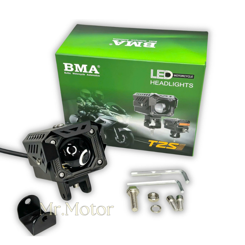 Đèn trợ sáng T2S BMA Dải sáng rộng như bi 3.0 chống chói 48W 12 24v Điện bình lắp xe tải ô tô xe máy